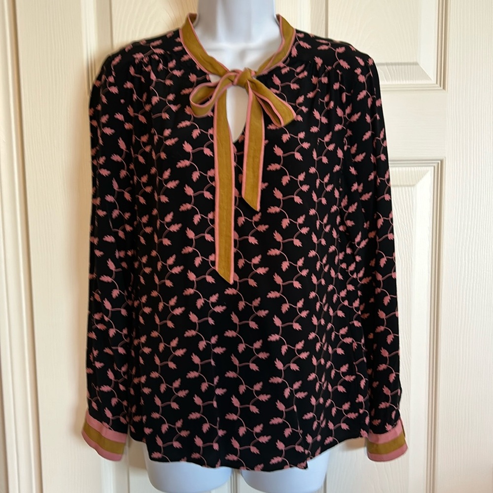 Boden women’s blouse shirt size 6 viscose rayon long sleeve dress business